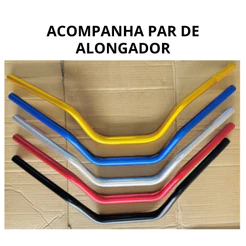 Kit Guidão Com Alongador Esportivo Moto Naked Universal Titan 160/ Bros/ Xre