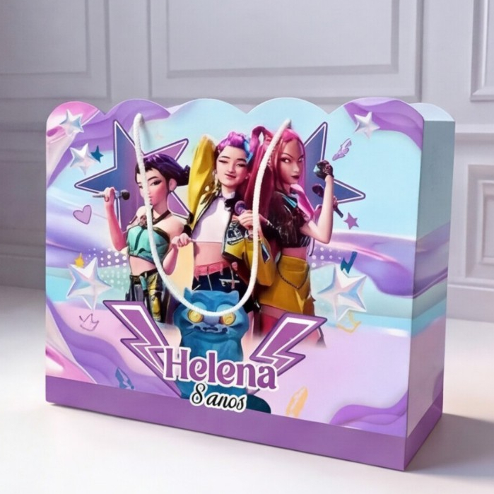 Sacolinha Personalizada Guerreiras do k-pop | Lembrancinhas | Personalizados | Festas ( fazemos todos os temas)
