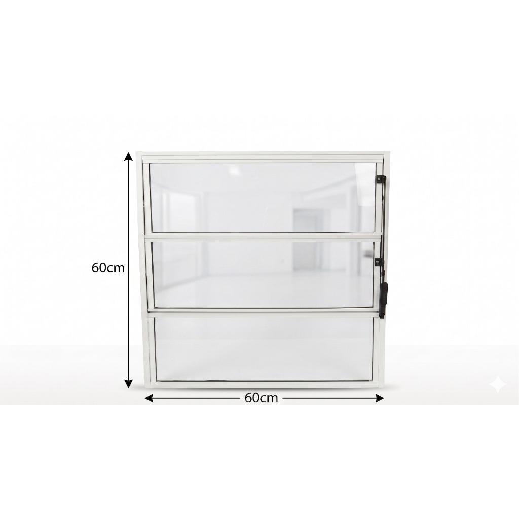 Vitro Basculante Janela 60x60 BRANCO Vidro LISO