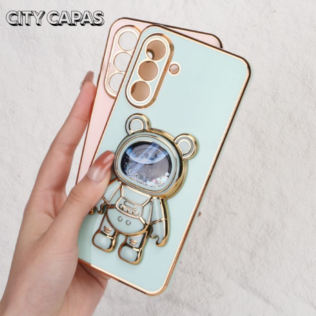 City Capas - Capinha Galaxy A55 A35 A25 A15 A05 A54 A34 A24 A14 A04 M54 M34 M14 M04 Suporte Astronauta Brilho
