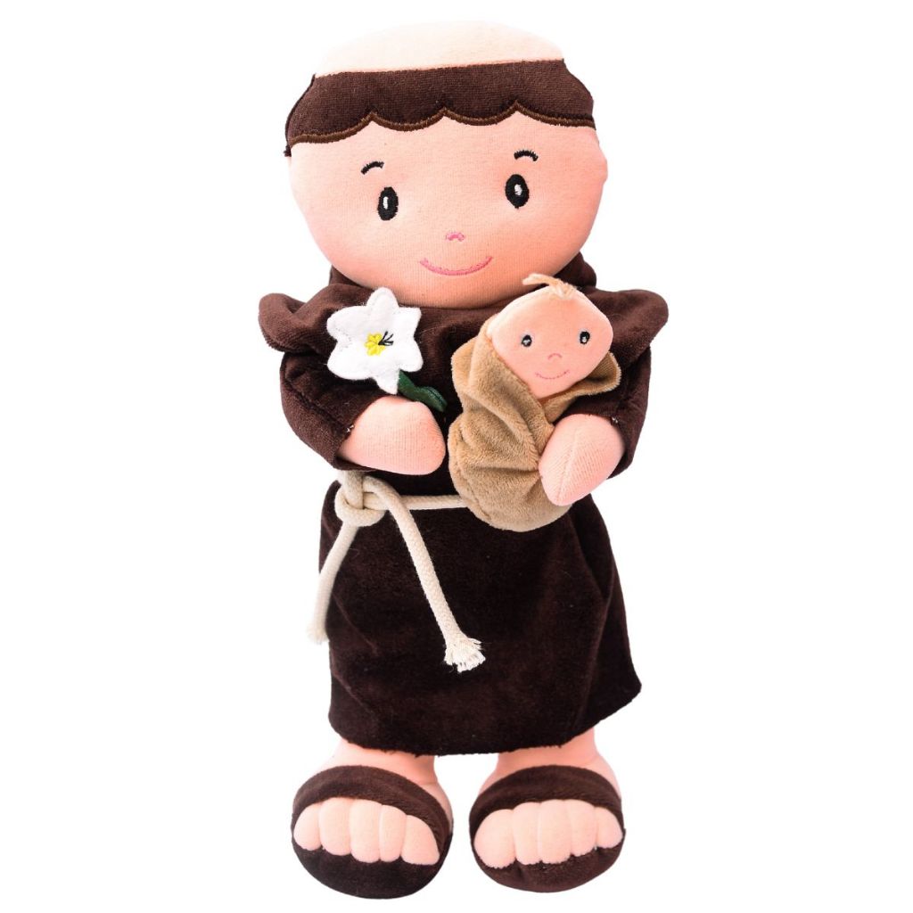 Boneco Pelúcia Santo Antônio Amor e Proteção Religioso Menina Menino