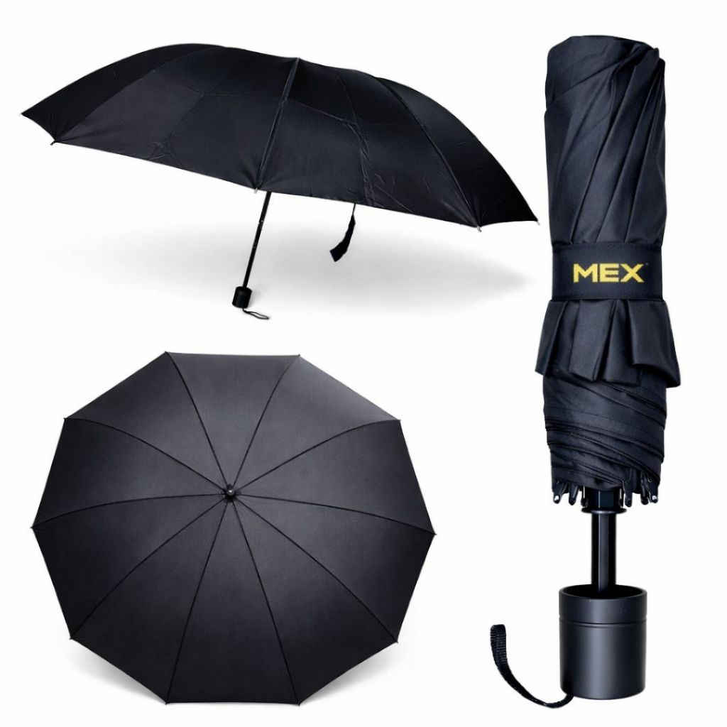 Guarda Chuva Reforçado Grande Contra Vento Sombrinha Preto com Proteção UV para Sol