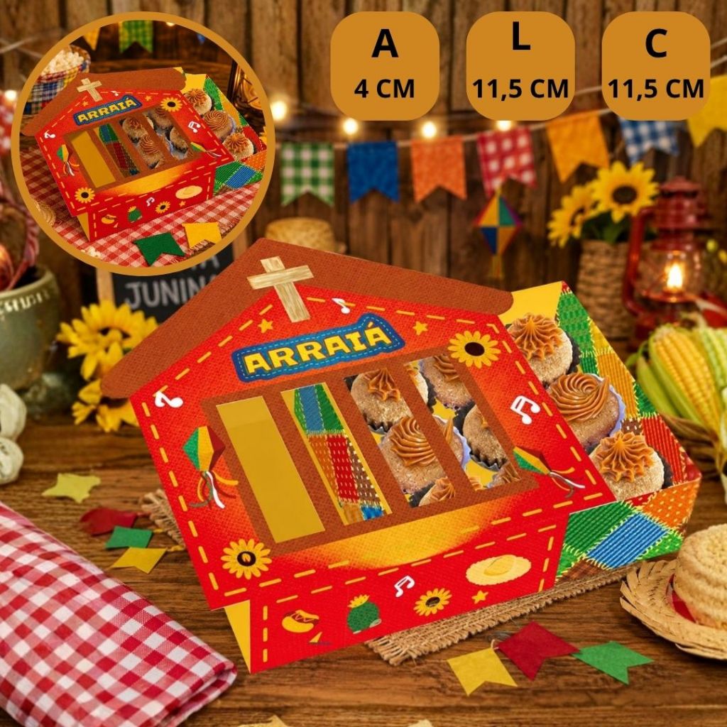 10 CAIXA 9 DOCES GAVETA COM VISOR NOSSO ARRAIA 6021 IDEIA ( FESTA JUNINA 2026 )