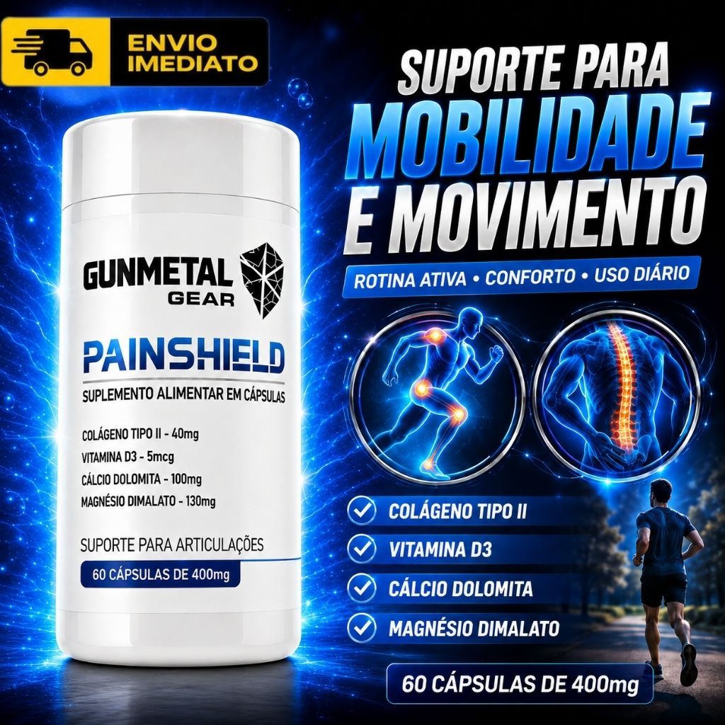Dores Musculares e Articulares  Colágeno Tipo II + D3 + Calcio + Magnesio 60 Capsulas Suporte Nutricional Diário