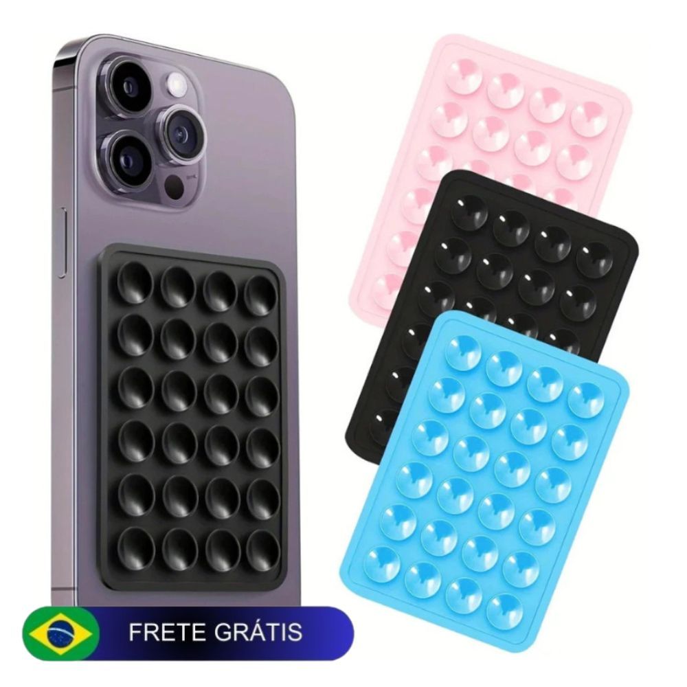 Suporte Adesivo Para Celular Smartphone de Silicone com Ventosa para Celular Reforçado