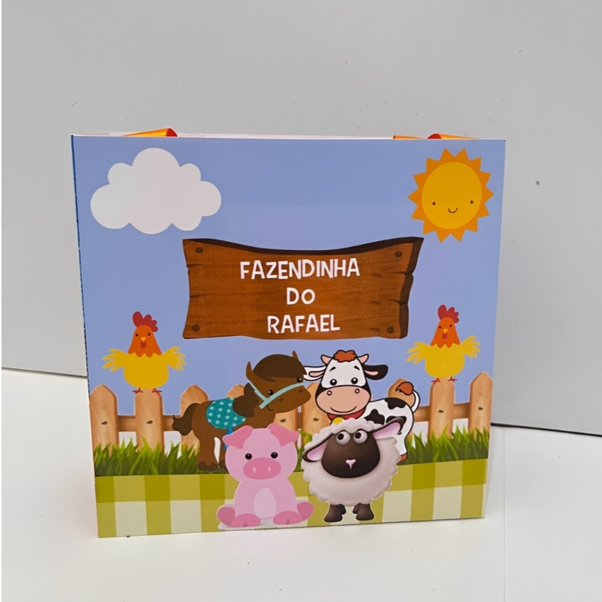 Sacolinha Personalizada Fazendinha| Sacolinha | Lembrancinha Aniversário PEGUE E MONTE