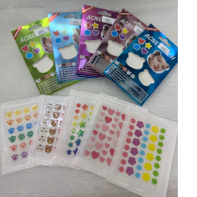 156 PCS Adesivos P/ Acne Espinhas de Estrela / Ursinho / coração / florzinha / patinha