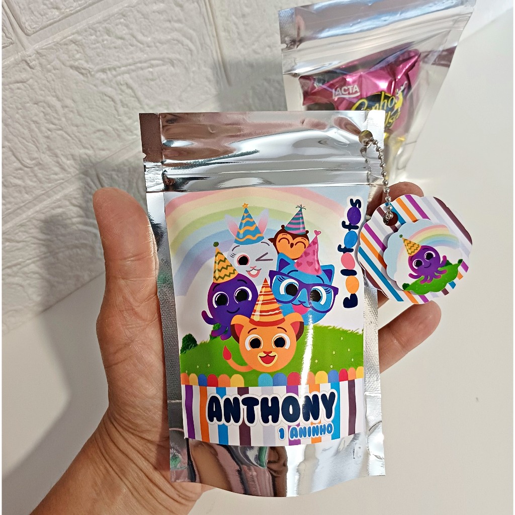 Saquinho Metalizado Ziplock  Bolofofos Personalizado /Lembrancinha de Festa /Aniversário