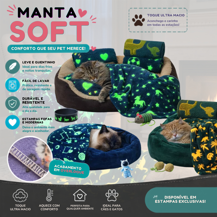 Kits Mantas Pet Cobertor Infantil Que Brilha No Escuro Mantinha Para Cachorros Gatos Bebe Microfibra