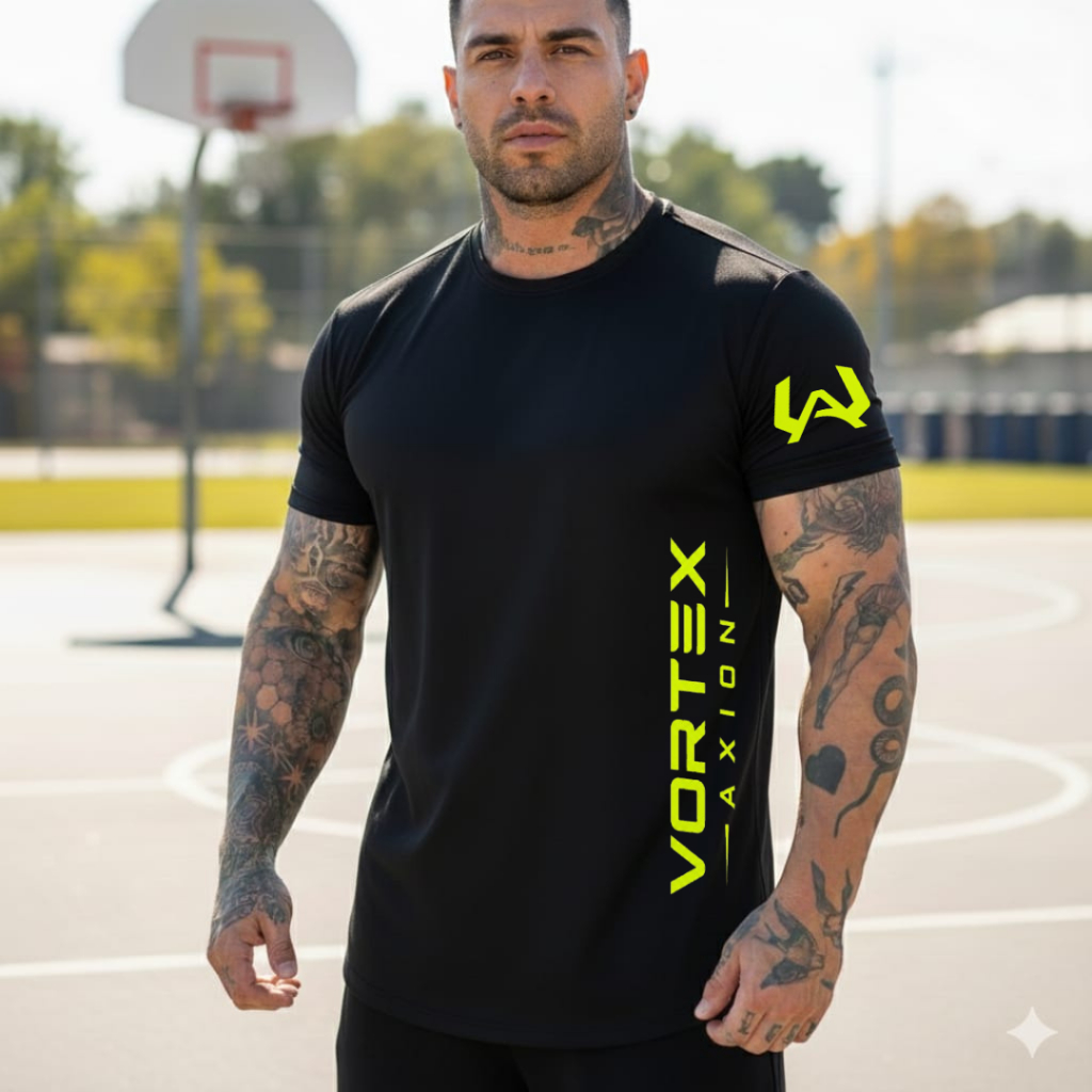 Camiseta Dry Fit Vortex Flexicivel Para Seu Treino Corrida luta .Leve Secagem Rápida Confortável Para Seu Dia a Dia