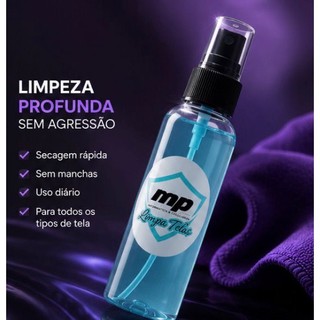 Limpa Telas e Lentes Spray 60 ml Premium Óculos Celular Notebook Monitor TV  Sem Mancha ENVIO RÁPIDO!