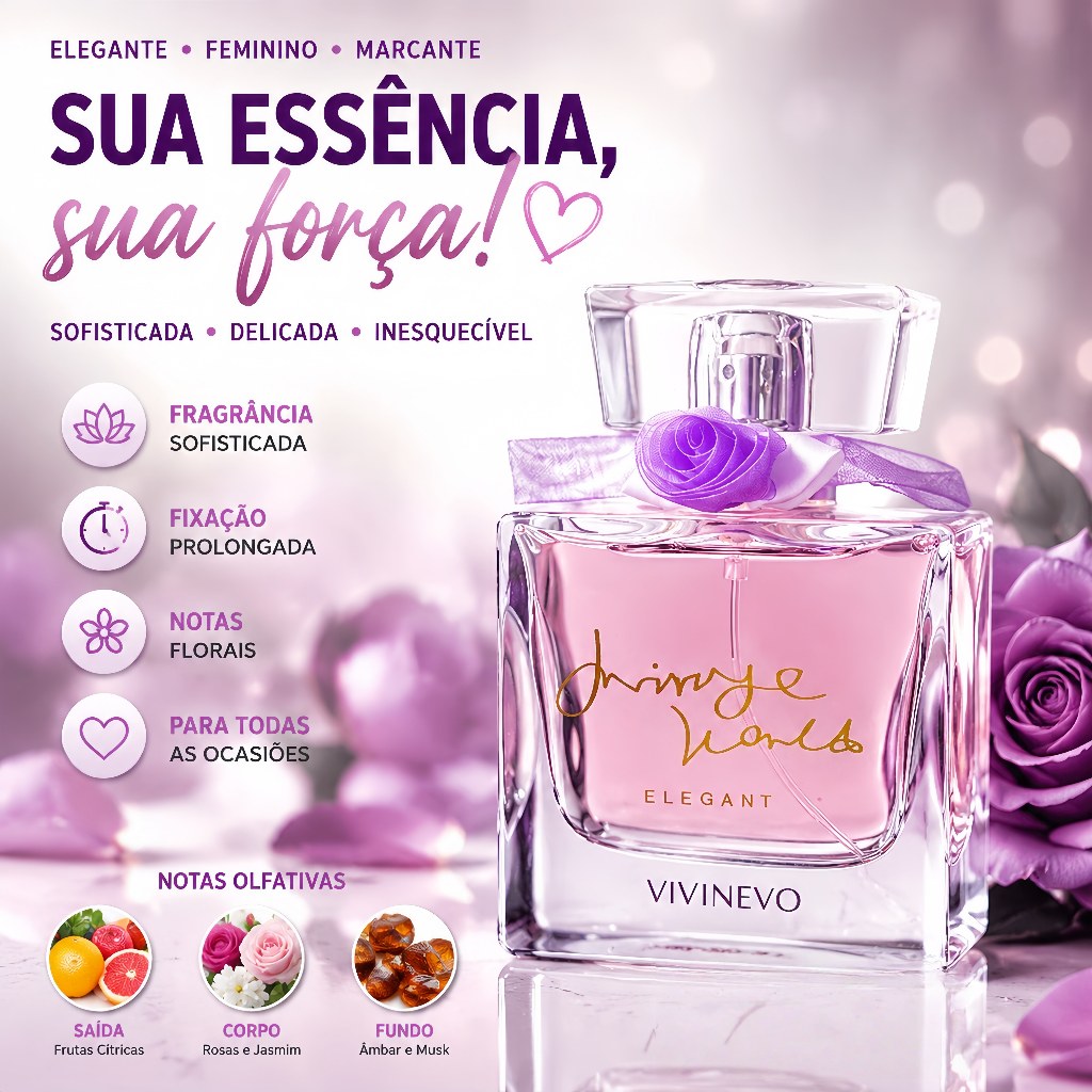 LONKOOM Eau de Parfum Mirage World Elegant Feminino 100ml  Premium e Elegante  Presente Ideal