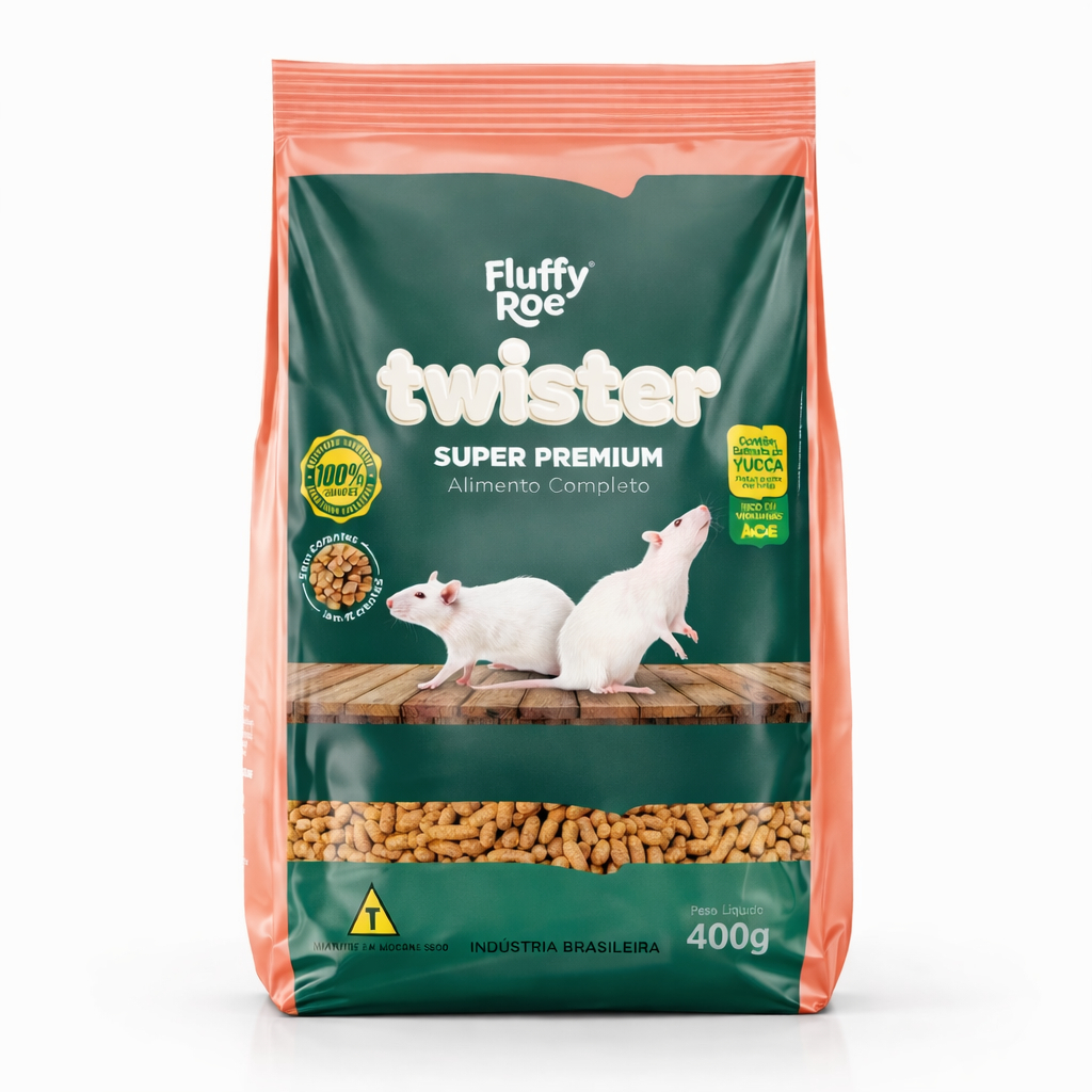 Ração Fluffy Roe Twister - 400g Super Premium Minas Nutri