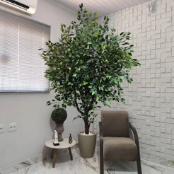 Árvore Artificial Fícus Verde Figueira 250cm a 380cm Alta Vaso Pedra