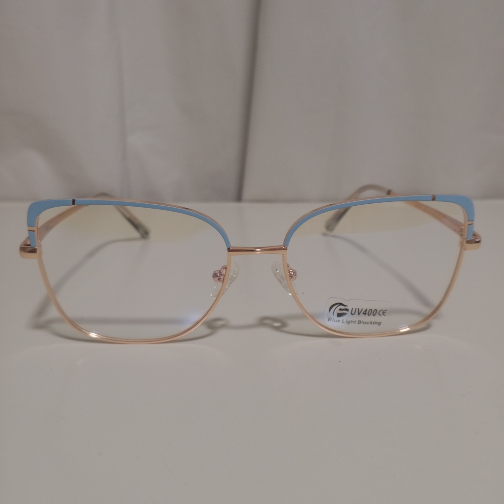 Óculos Feminino Gatinho Retrô Metal de Luz Azul Elegante