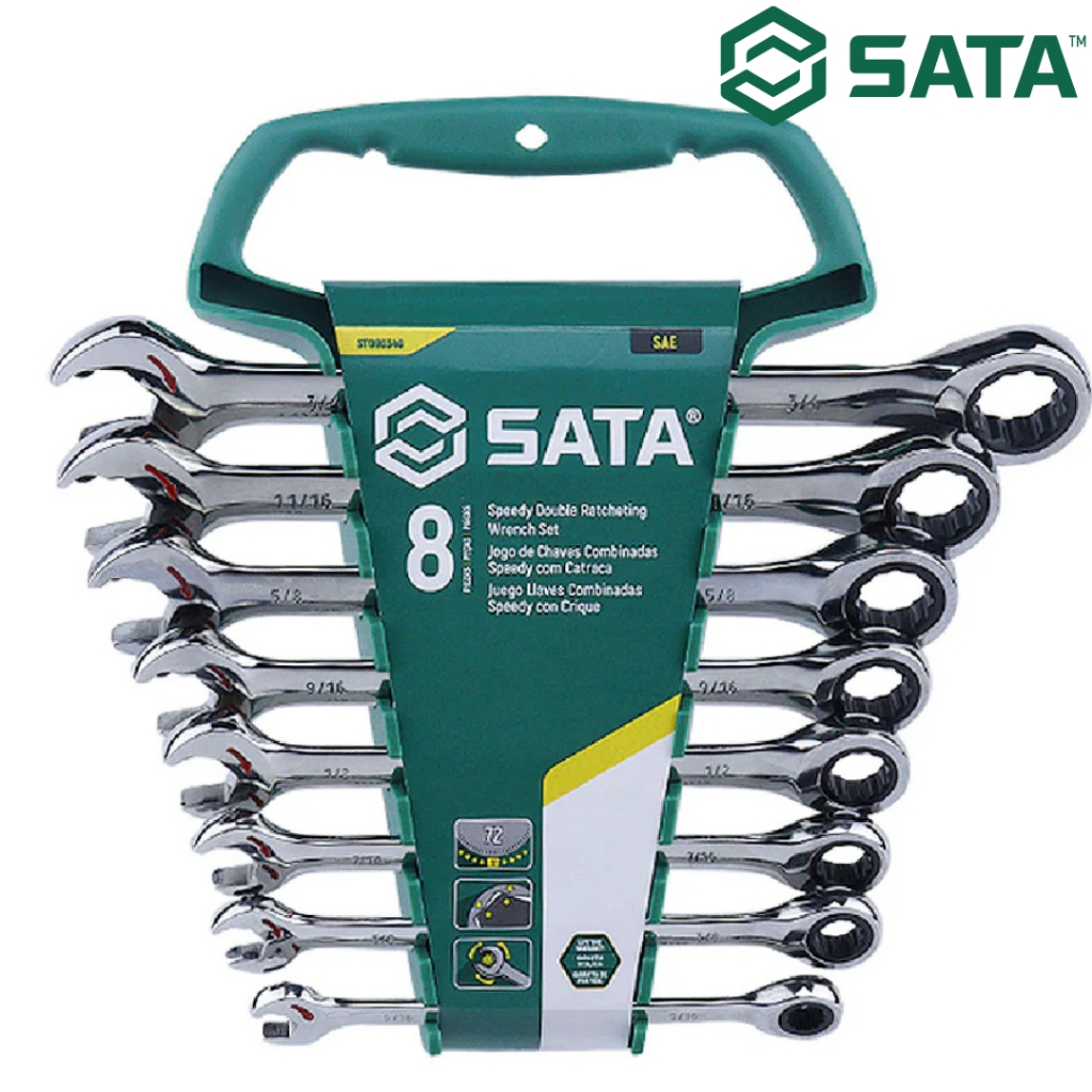 Jogo Chave Combinada Speedy Catraca 5/16 À 3/4" 8 Peças Sata
