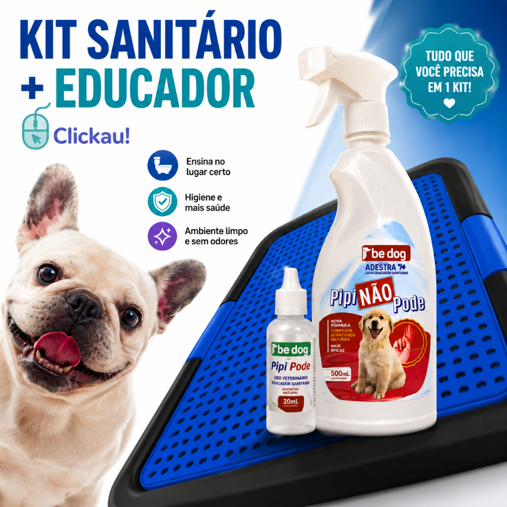 Kit Banheiro para Cachorro Tapete Higiênico + Educador Xixi Sim e Não para Cães