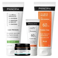 Principia Kit Praia Essencial c/ Proteção Corporal e Facial PS-01 e PS-03 + Hidratante GH-01 + Loção Hidratante LH-02