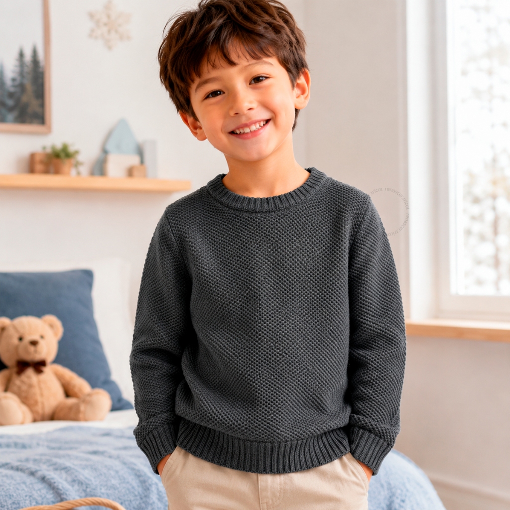 Suéter Infantil Casaco Tricô Lã Inverno Blusa Tricot Lisa