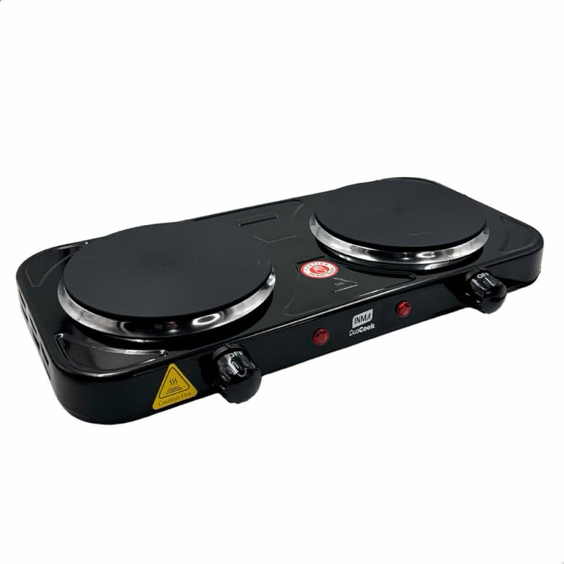 Fogão Cooktop Elétrico 2 Bocas 2000w Portátil Elétrico Mesa Fogareiro Chapa Inma Mesa Camping Automático Viagens Inox