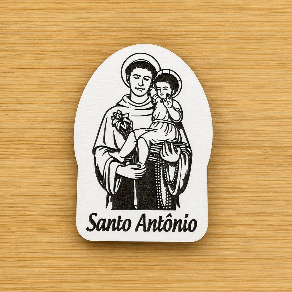 Kit Imãs de Geladeira Santo Antônio Personalizado MDF Religioso