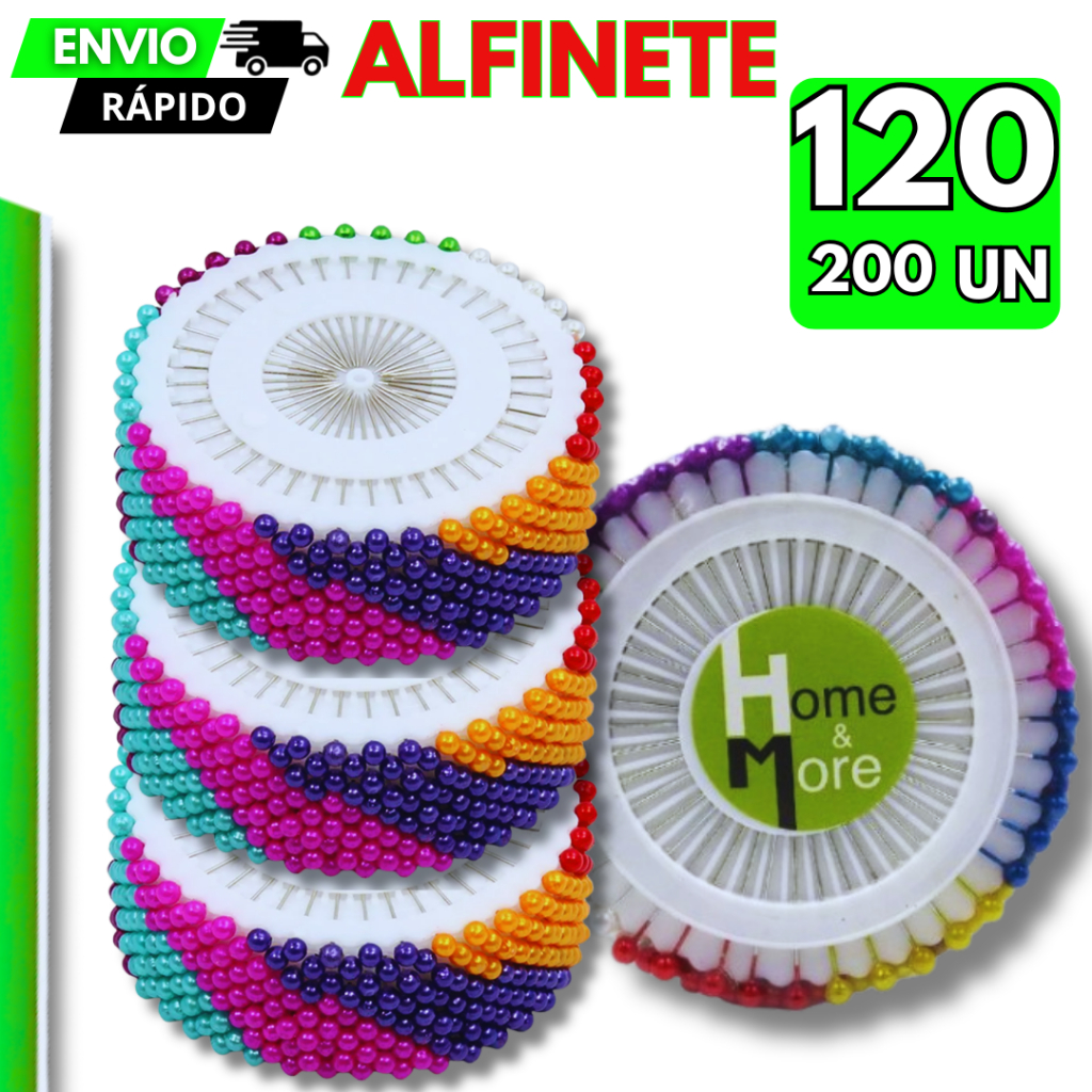 200/120 Alfinete com Cabeça Colorido Para Costura Artesanato Premium Utilidades Alfinetes