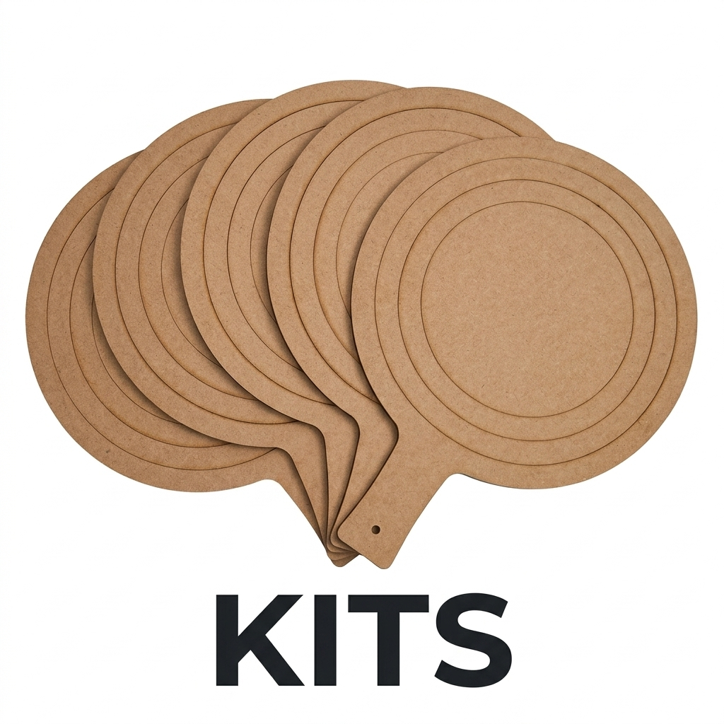Pá De Pizza Para Montar 40cm MDF Resistente - Com Marcações Cabo Para Montagem Agilidade Facilidade