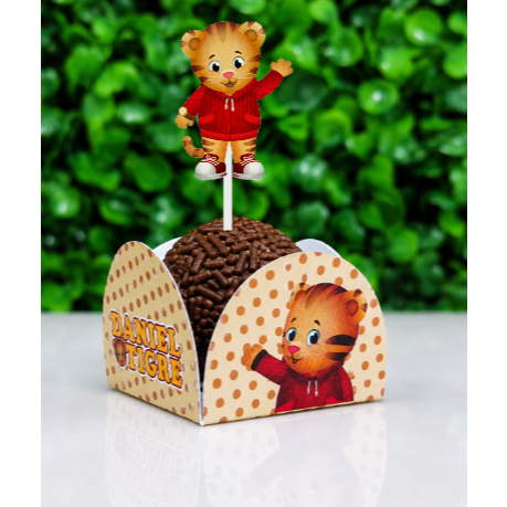 KIT PARA DECORAÇÃO DE DOCINHOS- DANIEL O TIGRE - (Topper + Forminha) | SEM personalização -FORMINHAS PARA DOCINHOS