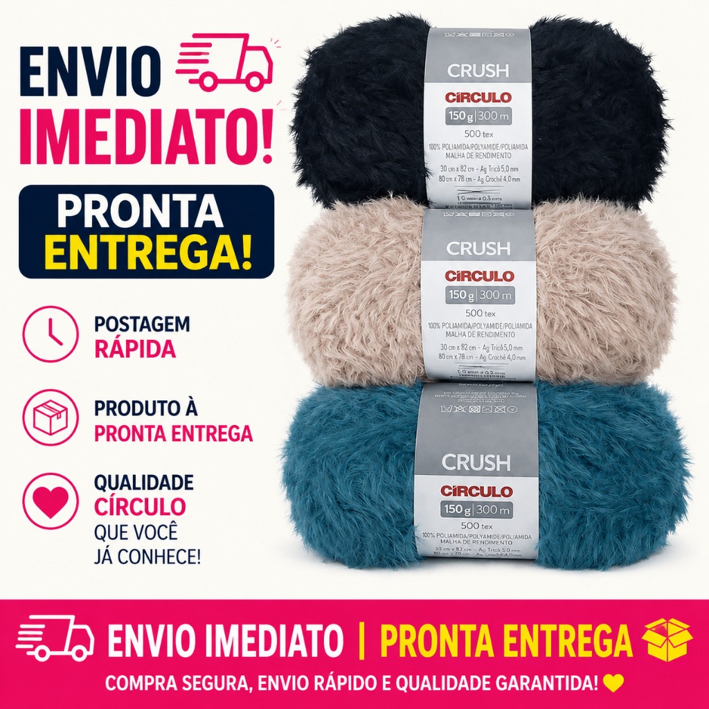 Fio Lã Crush 300m 150g Círculo Pelo Curto - Unid