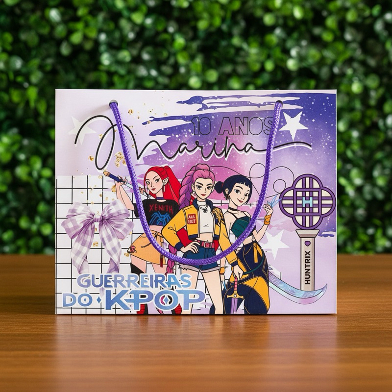 Sacolinha Personalizada Guerreiras do k Pop| Lembrancinha Festa sacolinha Infantil Aniversário