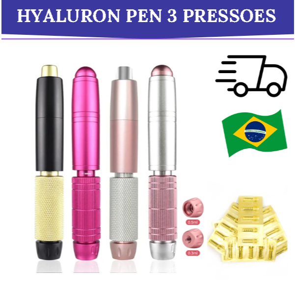 Caneta Pressurizada 3 PRESSOES Hyaluron Pen Ácido Hialurônico 0.3 e 0.5ml