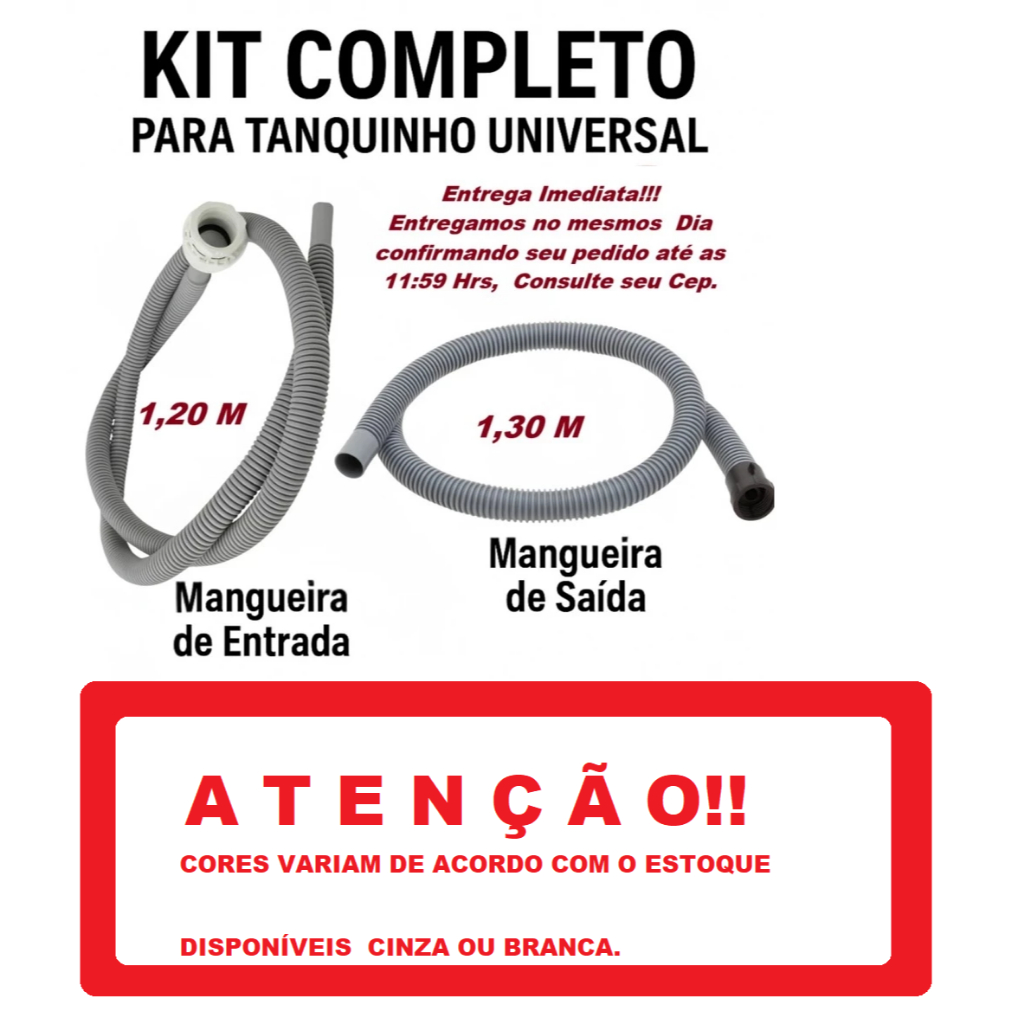 Mangueira De Saída/Entrada Tanquinho Colormaq, suggar original compativel com todos os modelos cores Branca/Cinza