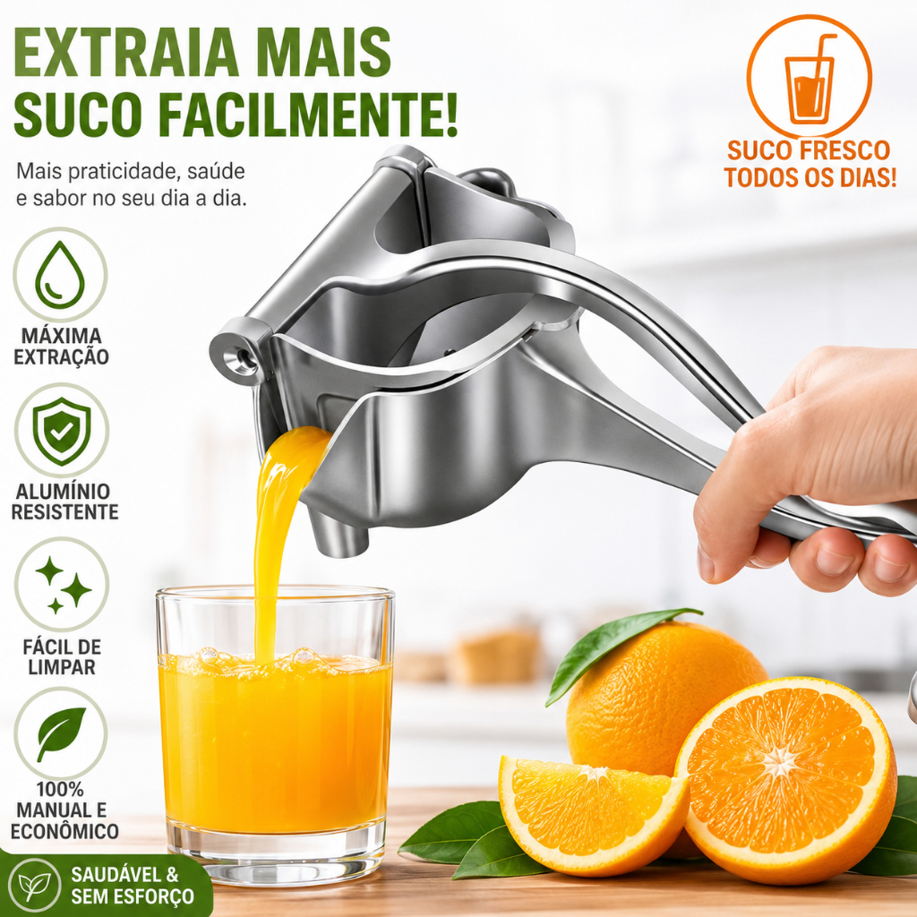 Espremedor Manual de Frutas Liga Metálica Para Limão Laranja Romã e Lima