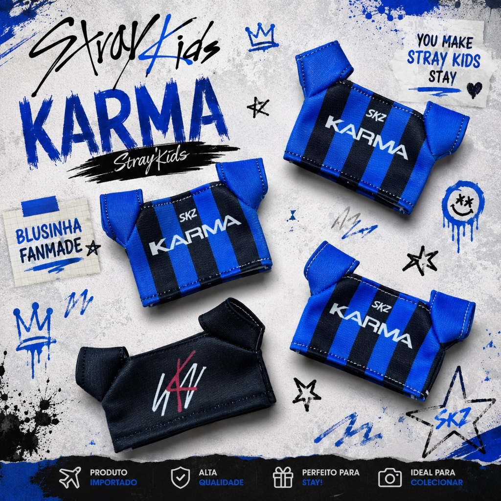 Blusinha Fanmade SKZOO Stray Kids Karma | Roupa para Pelúcia SKZOO