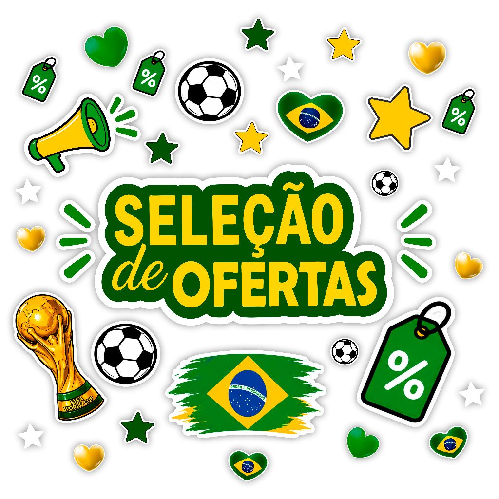 Adesivo Copa Do Mundo Seleção de Ofertas Brasil Hexa P/ Vitrine, Parede, Loja promoção