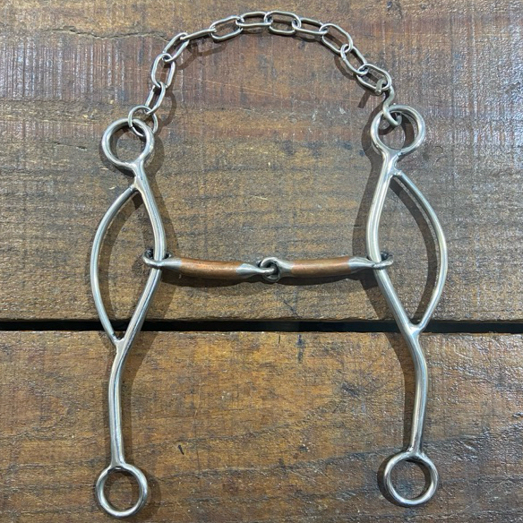 Freio Bridão Levantador Inox com Bocal de Cobre para Cavalos | Resistente e Durável