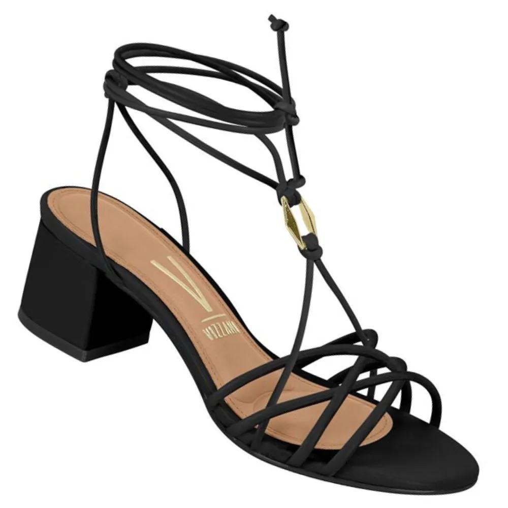 Sandália Feminia Vizzano 6291.1179 Amarração Salto Grosso Bloco Gladiadora Saltinho Conforto Comfy