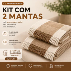 Kit COM 2 Manta Para Sofá & Cama da fabrica Grande Decorativa Protetora 2.10x1.20 Luxo direto