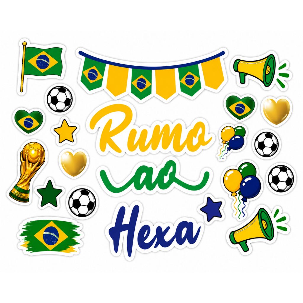 Adesivo Copa Do Mundo Seleção de Ofertas Brasil Hexa Vitrine, Parede, Loja promoção fachada