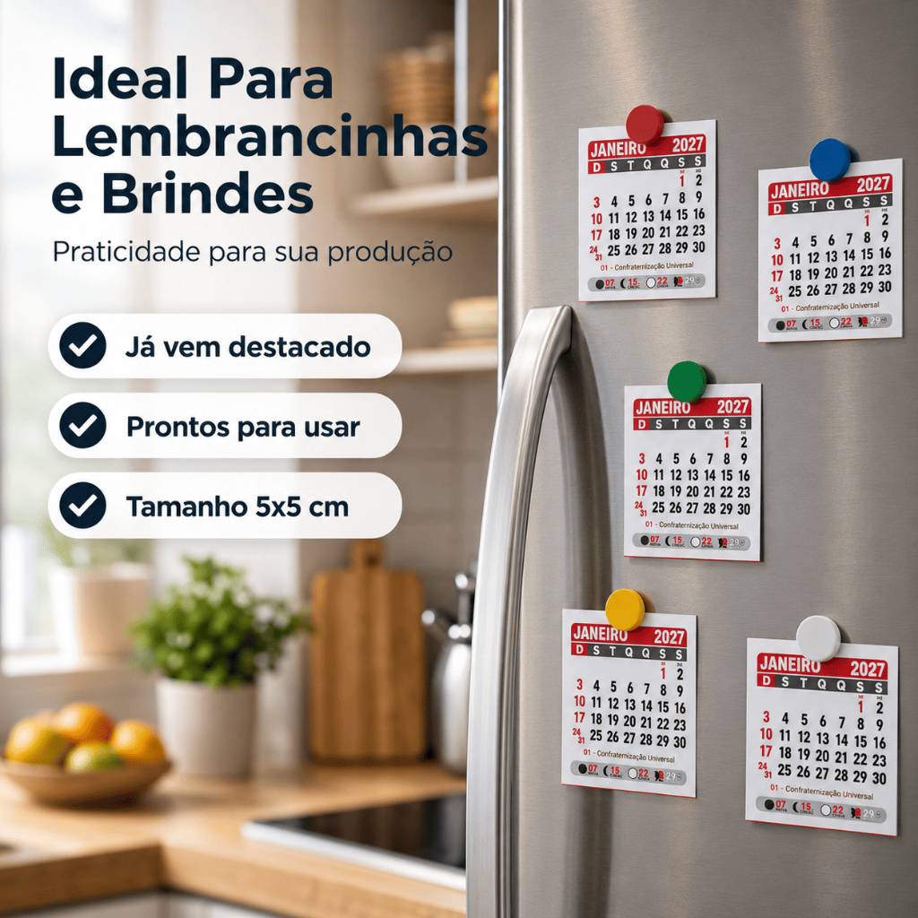 1000 Unidades Mini Calendário 2027 5x5 Bloco Bloquinho Para Ímã De Geladeira Destacados