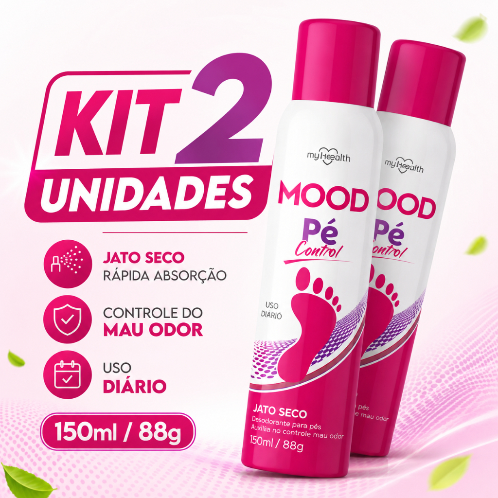 Kit 2 Desodorante Pés Feminino Mood 150ml Jato Seco Antiodor Frescor Duradouro
