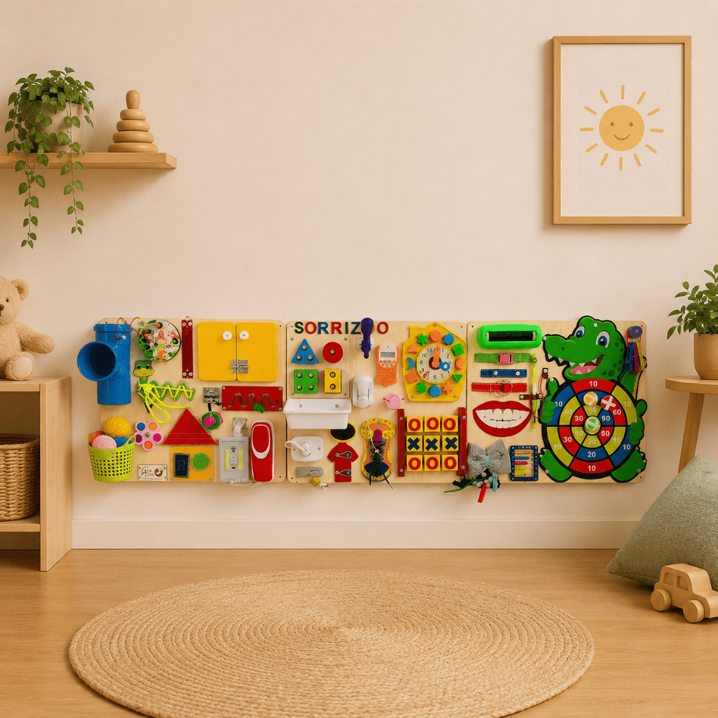 Painel Sensorial Montessoriano Educativo com Atividades