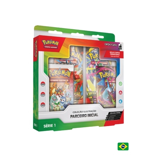 Box Pokémon Coleção Ilustração Parceiro Inicial – Série 1 - Pokémon TCG Booster 30 Anos