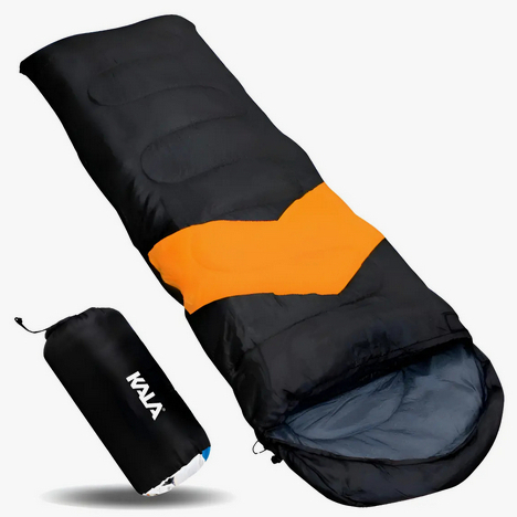 Saco de Dormir Kala Sarcófago Com Capuz 5°C Camping Trilha Preto