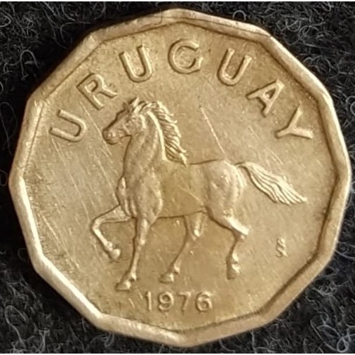 JR-778 Moeda Uruguai 10 Centésimos 1976 - Período Peso Novo Uruguaio 1975-1993
