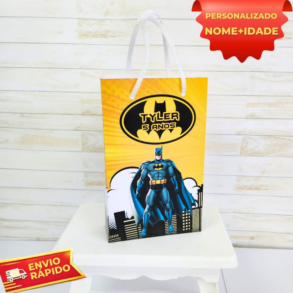 10 Sacolinhas Personalizadas Batman / Lembrancinha Festa Infantil / Sacola Surpresa