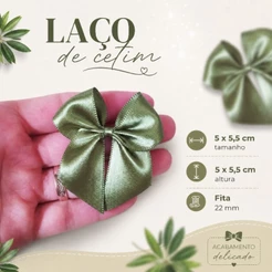 Laço de Cetim, Lacinho Nº05 (22mm) c/ 100unid - lembrancinha Artesanato Lingerie, Pet, Decorações, Enfeites Casamentos