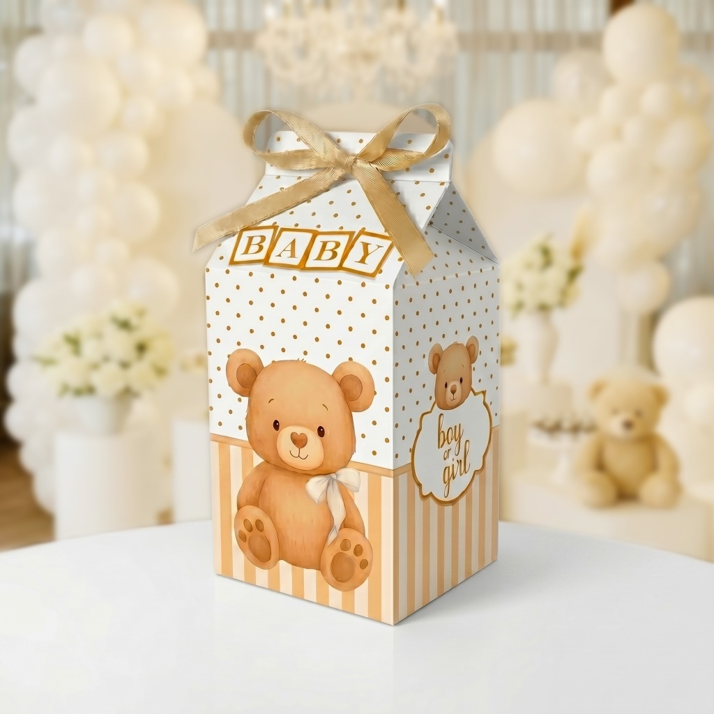 ENVIO RÁPIDO PEGUE MONTE Kit Caixinhas Milk - Lembrancinhas Chá Revelação Ursinho Boy or Girl