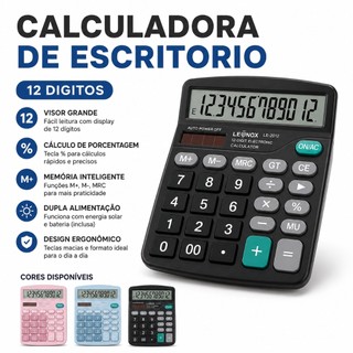 Calculadora De Mesa Escritório 1 a 4un 12 Dígitos Simples de Mão Kk-837b Eletrônica Comer…