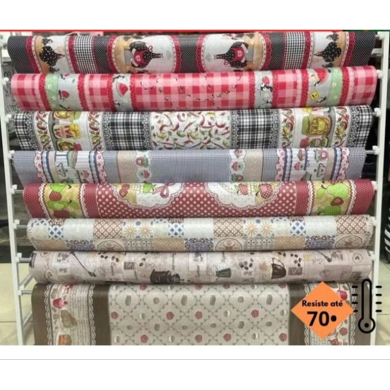 Toalha de Mesa de Plástico Térmica e impermeável, para mesas de 4 cadeiras,6 cadeiras e 8 cadeiras
